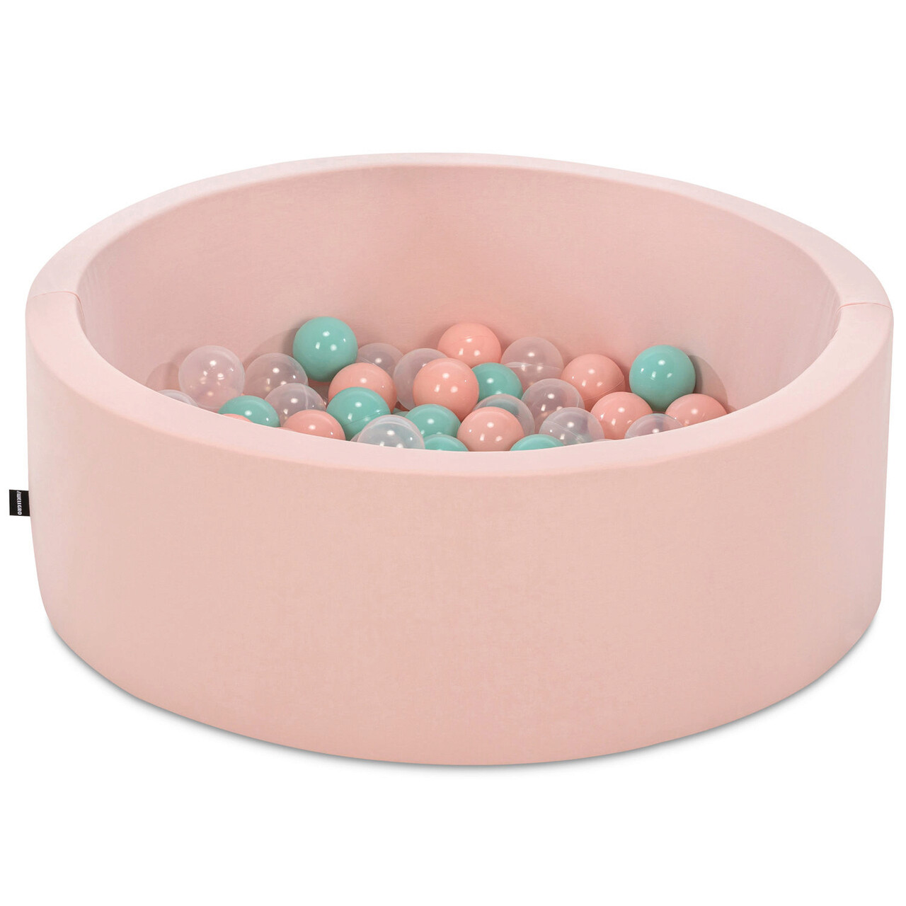 Piscina cu bile, Bubble Pops v8, 150 bile, Ø85 x 30 cm, bumbac/plastic, roz - imagine 3